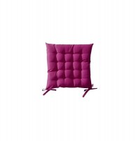 Galette de chaise matelassée 40 x 40 cm - rose jus de myrtille