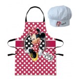 Tablier et toque pour enfant pour cuisiner en famille - minnie mouse -