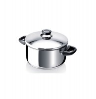 Faitout tout inox avec couvercle en verre - polo - 28 cm