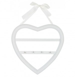 Porte bijoux mural coeur - assorti de couleurs - support à suspendre