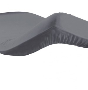 Drap housse 160 x 200 cm - gris souris - 100% coton 57 fils