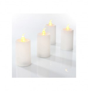 Bougie led - lanterne blanche - flamme jaune
