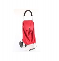 Chariot de courses structure aluminium - rouge - caddie léger et mani