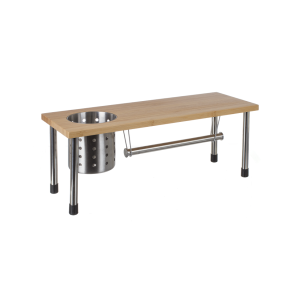 Etagère de cuisine en bambou et inox avec dérouleur essuie-tout - pe