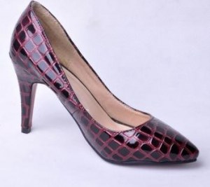 Escarpins à talons façon python Rouge