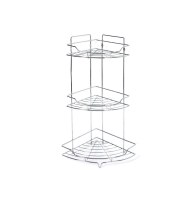 Etagère d'angle de salle de bain 3 plateaux - a poser ou à suspendre