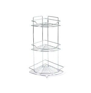 Etagère d'angle de salle de bain 3 plateaux - a poser ou à suspendre