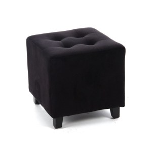 Pouf carré - velours - noir - tabouret design