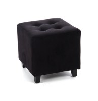 Pouf carré - velours - noir - tabouret design