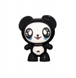 Sculpture crazy panda - noir et blanc - objet de décoration fun et or