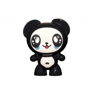 Sculpture crazy panda - noir et blanc - objet de décoration fun et or