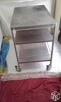 Servante en inox roulante