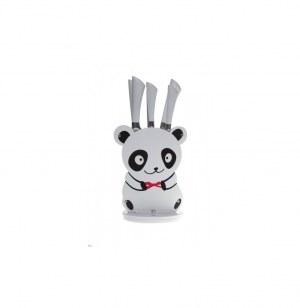 Bloc couteaux rotatif avec couteaux inclus - panda blanc