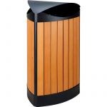 Corbeille triangulaire aspect bois 60L
