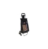 Chariot shopping - noir avec design code barre multicolore- 6 roues