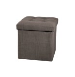Pouf carré - gris - coffre de rangement pliable