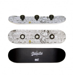 Patère skateboard murale - snoopy - porte manteaux skate art