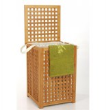 Coffre à linge en bambou avec sac ajusté - grande contenance - sac a