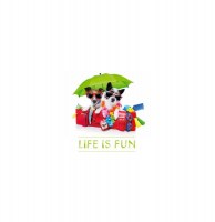 Toile imprimée - chien en vacances - life is fun