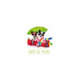 Toile imprimée - chien en vacances - life is fun