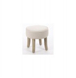 Pouf matelassé - lin et coton - beige - tabouret