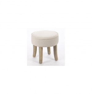 Pouf matelassé - lin et coton - beige - tabouret