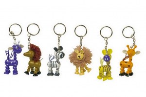 Lot de 6 Porte-clés «Safari»