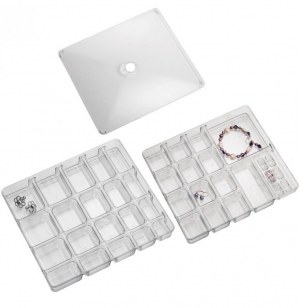 Organisateur de bijoux - boite à bijoux 2 niveaux - 40 emplacements