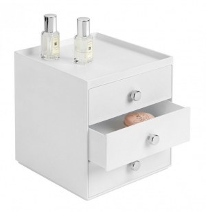 Boîte de rangement 3 tiroirs - blanc - mini commode