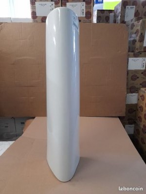 Lavabo Jacob Delafon en céramique blanc et colonne brive blanche