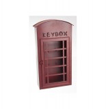 Boîte à clés murale forme cabine téléphonique - rouge - london