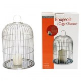 Bougeoir "cage oiseau" chromé Combrichon