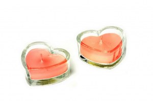 Lot de 10 Bougies en Forme de Coeur