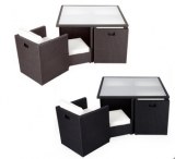 Jardin patio extérieur meubles en rotin De luxe Cube Set