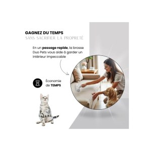 Brosse Anti Poils Animaux. Ramasse Poils de Chat et Chien sur Canapé, Tapis..