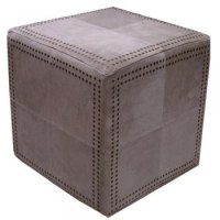 POUF DESIGN EN DAIM CLOUTE