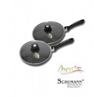 Poêles revêtement pierre - lot de 2 poeles - 24 / 28 cm - schumann p