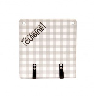 Accroche torchons à carreaux - gris clair