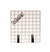 Accroche torchons à carreaux - gris clair