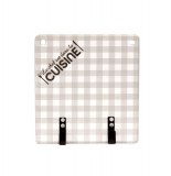 Accroche torchons à carreaux - gris clair