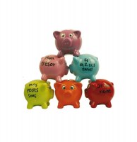 Tirelire cochon en céramique - orange