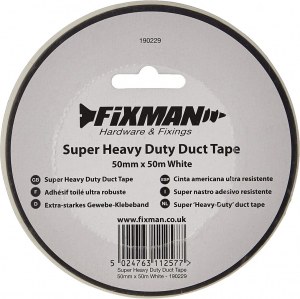 DESTOCKAGE EXCLUSIF  Fixman Adhésif toilé ultra robuste Blanc 50 mm x 50 m