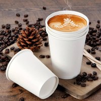 Gobelets Jetables en Carton Blanc Éco 12 cl  (4oz) - 21 cl (7oz) - Eco-Friendly White...