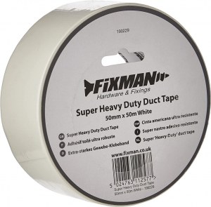 DESTOCKAGE EXCLUSIF  Fixman Adhésif toilé ultra robuste Blanc 50 mm x 50 m