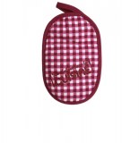 Manique de cuisine textile et silicone - gris clair - linge de cuisine