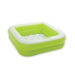 Pataugeoire carrée rembourée - vert et blanc - petite piscine gonfla