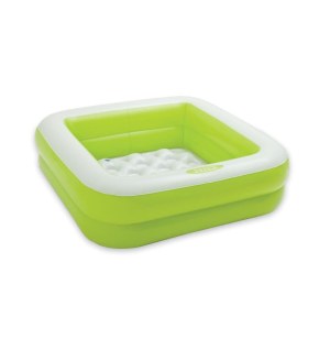 Pataugeoire carrée rembourée - vert et blanc - petite piscine gonfla