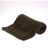 Plaid polaire microfibre - taupe - 125 x 150 cm - effet ultra doux