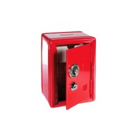 Coffre fort métal - tirelire sécurisée - rouge