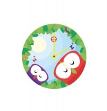 Pendule murale en verre - emy - chouettes endormies